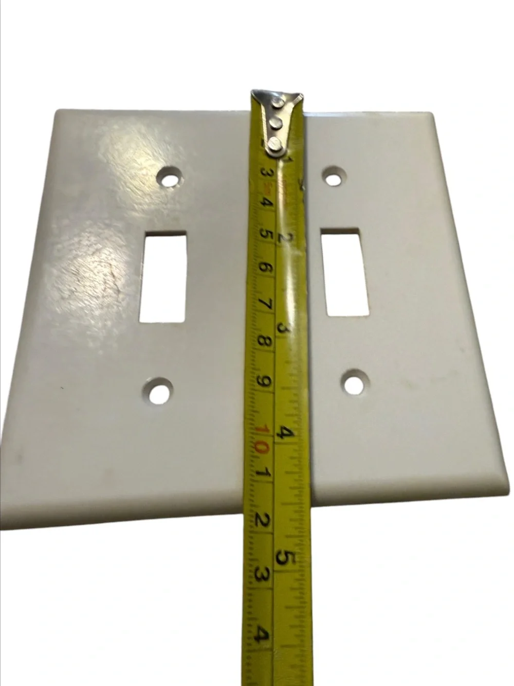 Used White 2-Gang Toggle Switch Wall Plate - Standard 4.5